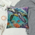 thumbnail image 2 of GOSMITH  Ocean Theme Nautical Decorative Pillow Covers, Sea Turtle Octopus Seahorse Whale Decorative Throw Pillows, Sea Beach Coastal Mediterranean Pillow Cases Home Decor for Sofa, 2 of 5