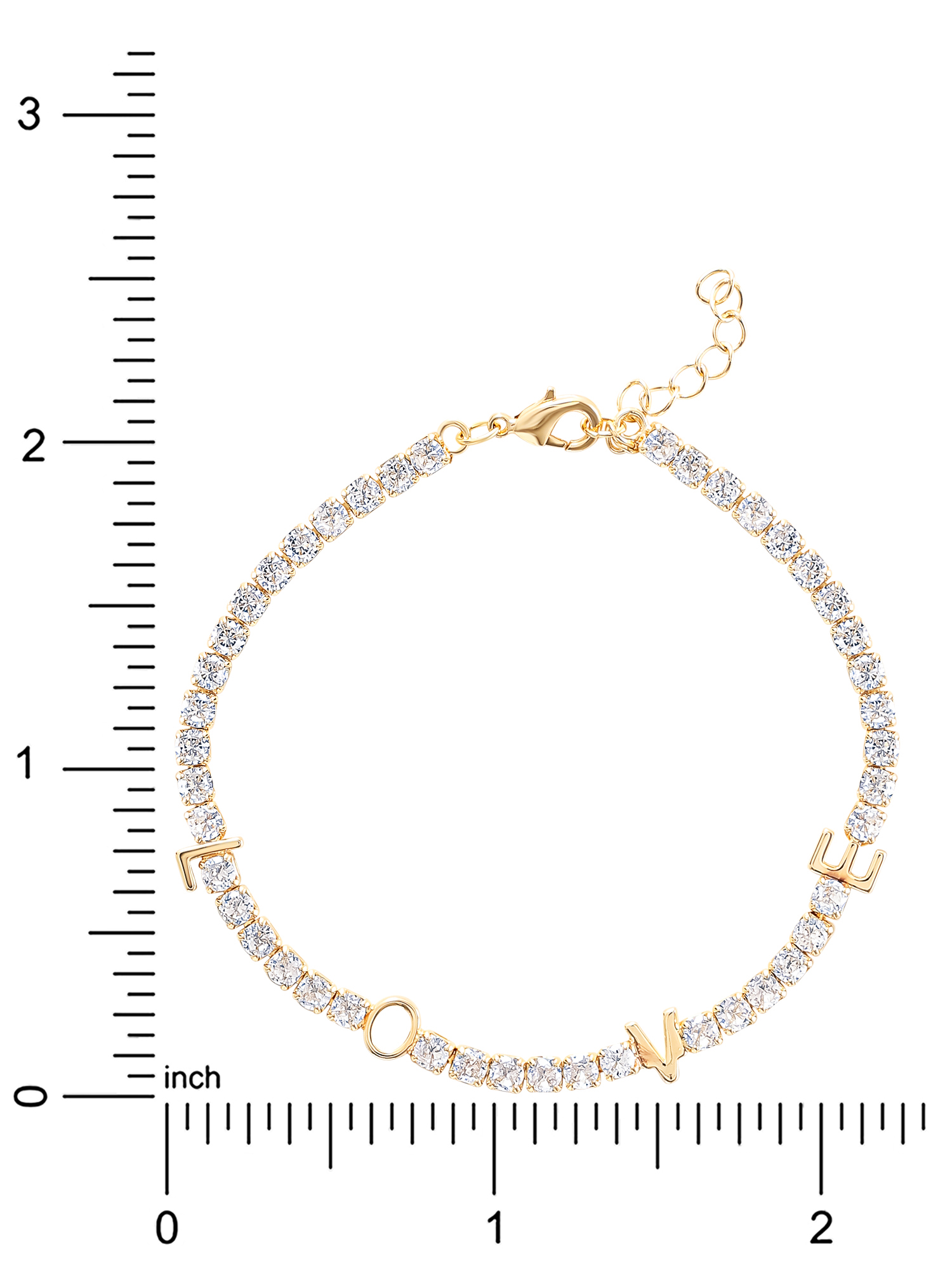 Believe by Brilliance Women's Gold Plated Cubic Zirconia Love Bracelet