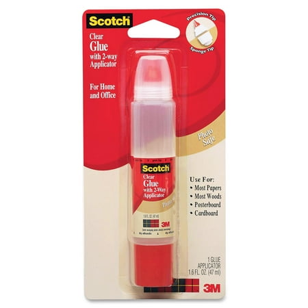Scotch 2-Way Applicator Clear Glue Stick, Clear, 1 Each (Quantity)
