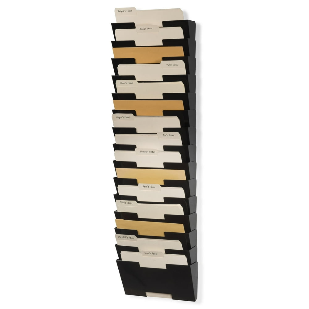 Wallniture Lisbon 15 Tier File Organizer for File Folders, Steel, Black