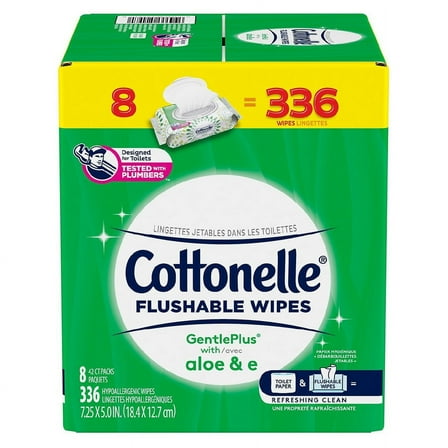 Cottonelle GentlePlus Flushable Wet Wipes with Aloe & Vitamin E