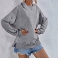 thumbnail image 5 of Hanerdun Women Fleece Hoodie Sweatshirts Female Long Sleeve Pullover Gray M, 5 of 6