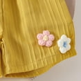 thumbnail image 7 of Amidoa Girls Summer 2 Piece Outfits Kids Ruffle Sleeve Short Sleeve and Shorts Casual Clothing Sets Yellow Size 9, 7 of 7