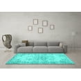 thumbnail image 3 of Ahgly Company Machine Washable Indoor Square Persian Turquoise Blue Traditional Area Rugs, 8' Square, 3 of 4
