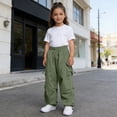 thumbnail image 6 of Quotay Kids Cargo Pants with Multiple Pockets for Boys and Girls Outdoor Casual Play Everyday Comfortable Trousers for Boys 5-14 Years Dark Green,5-6 Years, 6 of 7