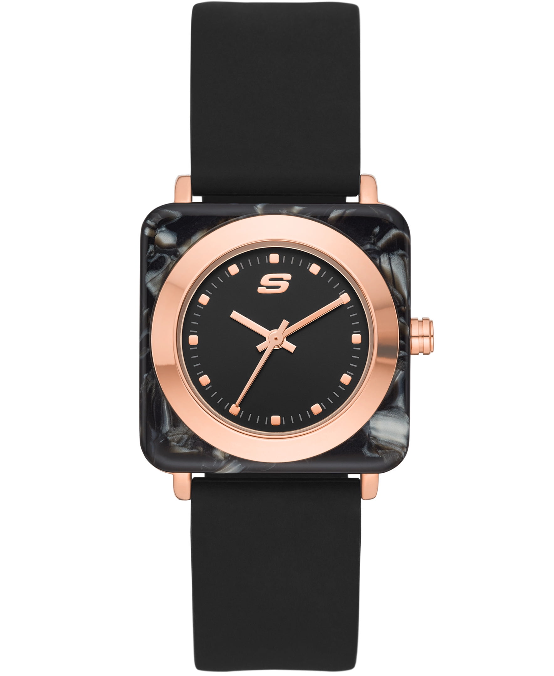 Skechers Women's Black Sqr Analog Watch (SR6207W)