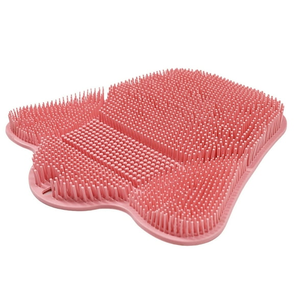 Silicone Foot Scrubber Mat with 3 Brush Designs - Wall Mounted Shower Scrubber for Deep Cleaning, Non- Back & Foot Massage, Butterfly Design Bath Accessory for Men & Women