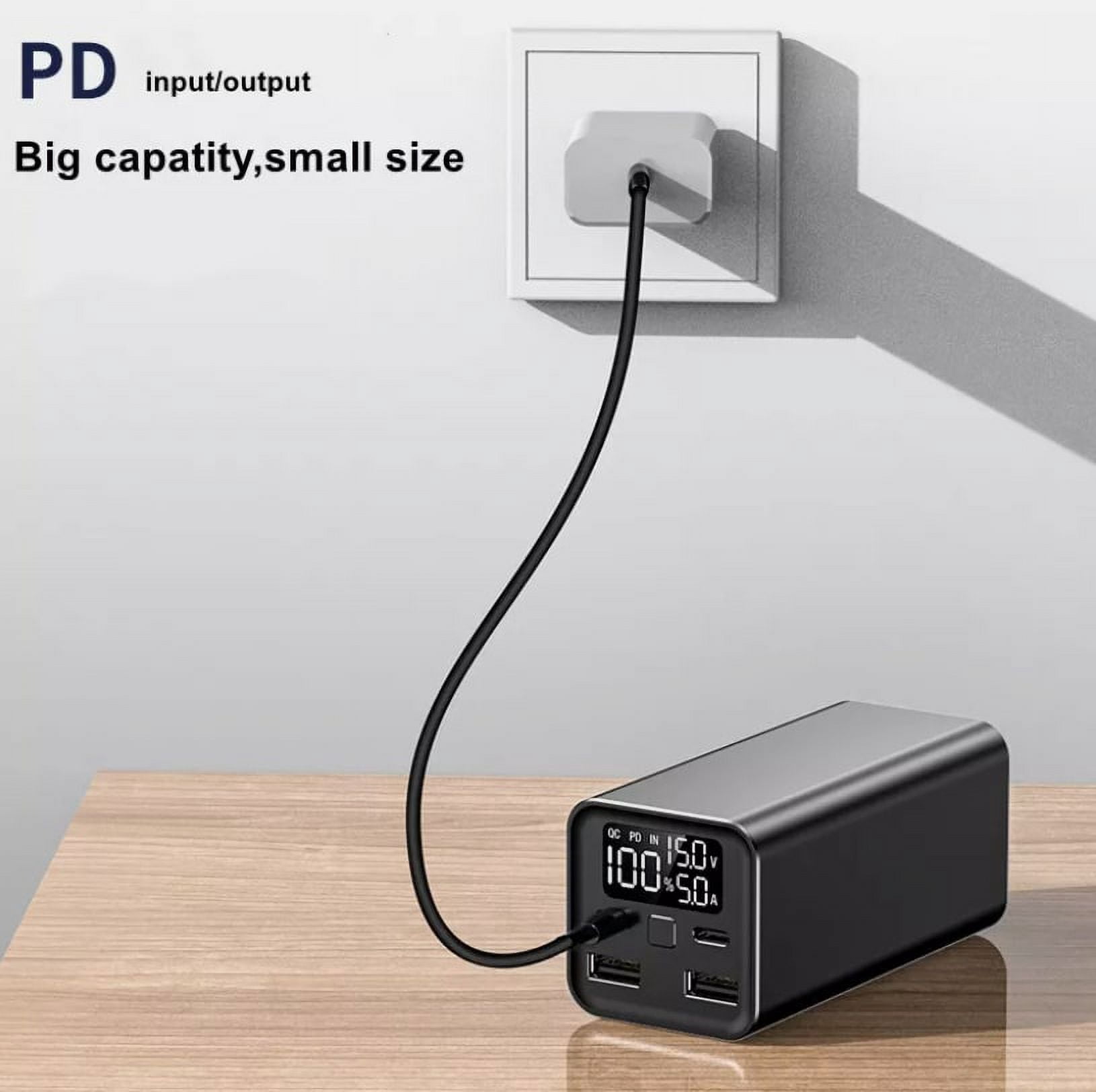 DOEL Power Bank,100W 20000Mah Portable Charger with PD Fast Charging 4-Output and digital display, Laptop Battery Pack for Macbook, iphone,ipad,Samsung,Steam Deck (Black)