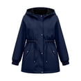 thumbnail image 4 of FSYBOA Girls Windbreaker Jackets, Long Sleeve Comfortable Full Zip Waterproof Hooded Outerwear Navy Size 5-6T, 4 of 6