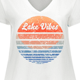 thumbnail image 4 of Inktastic Lake Vibes Distressed Retro Sunset Women's Plus Size V-Neck T-Shirt, 4 of 5
