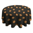 thumbnail image 4 of Black Fall Pumpkin Pattern Round Tablecloth 60" X 60",Wrinkle Wipeable Table Cloth for Kitchen Dining Room Picnic Patio Party, 4 of 6