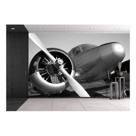wall26 - Vintage Twin Engine Airplane - Removable Wall Mural | Self-adhesive Large Wallpaper - 100x144