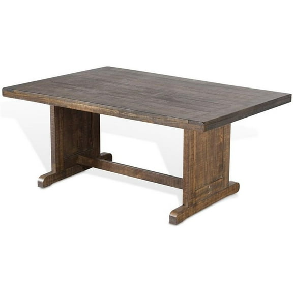 Pemberly Row 60" Farmhouse Mahogany Wood Table in Tobacco Leaf