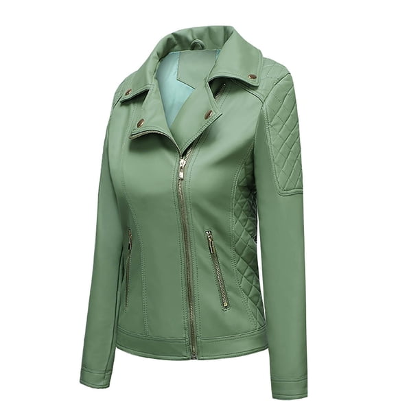 Pntutb, cárdigan de cuero con cremallera sólida a la moda para mujer, con bolsillo, abrigo corto, chaqueta, liquidación Pntutb Pntutb-342