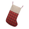 thumbnail image 6 of Jumbo Classic Plaid Christmas Stockings Candy Gift Storage Bag, 17"x34" Large Capacity Vintage Hanging Gift Socks for Xmas Tree Fireplace Mantel Home Holiday Party Decoration Foldable Storage, 6 of 6