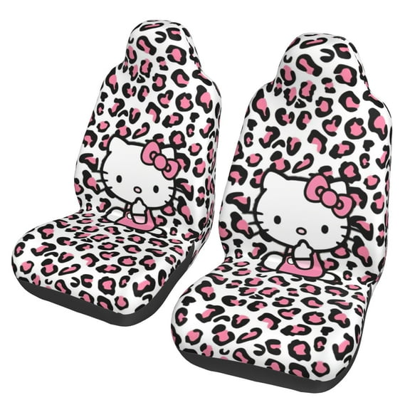 Hello Kitty Car Seat Covers Set of 2, Front Seat Accessories Protector Cover Cushion Auto Car Decor Stretch Elastic Universal Fit for Most Vehicle Car SUV Truck