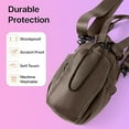 thumbnail image 6 of Nollia Taupe Quilted Nylon Water Bottle Holder Sling Bag | Reusable Bottle Carrier Bag with Adjustable Strap | Hand-Free with Card Slot and Phone Pocket | Perfect for Hiking, Walking, Outdoor Travel, 6 of 6
