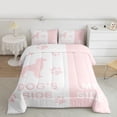 thumbnail image 2 of Homewish Pet Dog Lovers Bedding Comforter Set,Cartoon Puppy Dogs Twin Comforter Sets,White Pink Bedding Set Fot Girl Boys,Microfiber Bedroom Decor Reversible,2-Piece, 2 of 8
