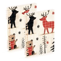 FORMRS 1-Subject Spiral Notebook 8" x 5" College Ruled 60 Refillable Sheet, Retro Christmas Forest