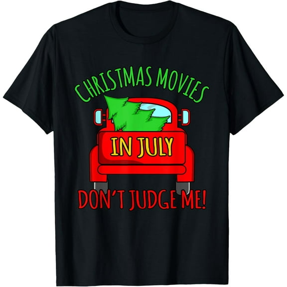 Christmas Movies In July Summer Hawaiian Santa Graphic T-Shirt for Men Women TShirt