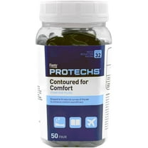 Flents Protechs Contoured for Comfort Foam Ear Plugs (NRR 32), 50 Pair, Black