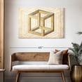 thumbnail image 3 of Elephant Stock Cream Cube Illusion Wall Art - Horizontal Canvas Wall Art - Living Room Wall Decor - Abstract Canvas - Yellow And Brown Decor - 45" x 30", 3 of 8