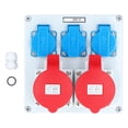 thumbnail image 2 of Caja de enchufes eléctricos con 3 tomas de 16 A y 2 tomas de 32 A, 5 clavijas CEE, resistente al agua IP44., 2 of 14