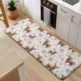 thumbnail image 5 of White Highland Cow Flower Butterfly Pattern Kitchen Rug Mat,Kitchen Runner Rugs Non Skid Washable,Decorative Kitchen Floor Mats for Kitchen,Sink,Laundry,17"x47.2", 5 of 7