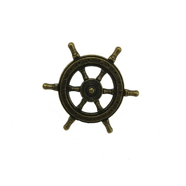 Shisuyan 4 Pcs Poignées d'Armoire Rétro : Poignées de Tiroir Vintage à Roue de Navire et Ancre, Boutons Décoratifs pour Meubles pour Commode, Garde-Robe, Placard