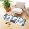 thumbnail image 5 of Bath Mat Soft Plush Non-Slip Absorbent Bathroom Rugs 39"x20" Cats with Blue White Striped, 5 of 8