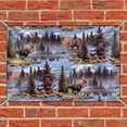 thumbnail image 2 of Moose Cabin Forest Woods Canoe Pattern Home Business Office Sign, 2 of 4
