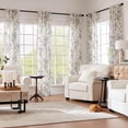 thumbnail image 2 of Cortinas Jinchan de lino con estampado floral de 214 cm de longitud para sala de estar, 2 of 9