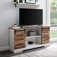thumbnail image 1 of Walker Edison Farmhouse Sliding Slat Door TV Stand Console, 58 Inch, Rustic Oak, 1 of 5