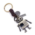 thumbnail image 1 of JewelBeauty Mini Robot Keychain Creative Design 3D DIY Metal Mobile Decration Leather Keychain Key Decoration Key Ring Leather Key Chain Gift for Men and Women, 1 of 5