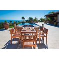 thumbnail image 2 of Malibu Outdoor Patio 7-piece Wood Dining Set with Stacking Chairs, 2 of 2