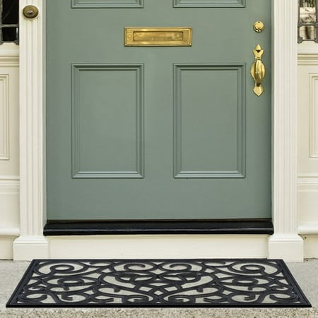Charlton Home Godines Heart Wrought Iron Rubber Doormat