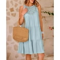 thumbnail image 2 of PRETTYGARDEN Women's Summer Hollow Out Halter Dresses Casual Sleeveless A-Line Tiered Swing Sundress Beach Vacation Mini Dress, 2 of 6