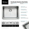 thumbnail image 2 of KRAUS 23 Inch Undermount Single Bowl 16 Gauge Stainless Steel Kitchen Sink with Nola Pull Down Kitchen Faucet & Soap Dispenser in Stainless Steel, 2 of 15