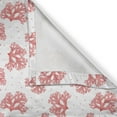 thumbnail image 5 of Ambesonne Coral Grommet Curtain, Underwater Seaweeds Dots, 50" x 120", Coral Red White, 5 of 6
