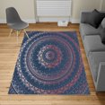 thumbnail image 2 of Mandala Turkish Area Rug, Circle Universe and Cosmos Esoteric Oriental Flower Pattern of Image Print, Soft Carpet for Living Room Decor with Distressed Look, 6.6' X 9.6', Dark Violet, by Ambesonne, 2 of 4