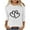White, variant on Womens 3/4 Sleeve Double-Heart Graphic Crew Neck Top - Nylon-Spandex Ribbed, Black, Relaxed Fit, Size S-XXL,Size XL
