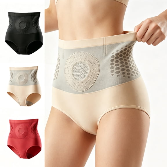 BOMYJESK Fat Burning Shorts for Women 4-In Thermogenic Sculpting Short High Waist Tummy Control Compression Underwear Beige Medium