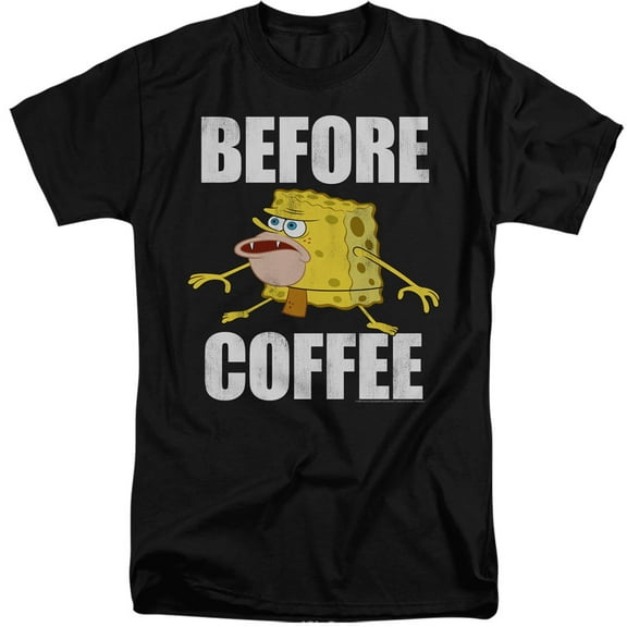 Spongebob Before Coffee Meme Unisex Adult Tall T Shirt