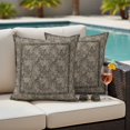 thumbnail image 4 of Pack of 2 Grey Boho Outdoor Pillow Covers Decorative, Waterproof Pillow Protector, Vintage Ethnic Tribe Abstract Art Floral Throw Pillowcases Accent Cushion Cases for Patio Couch Sofa 20"x20", 4 of 8