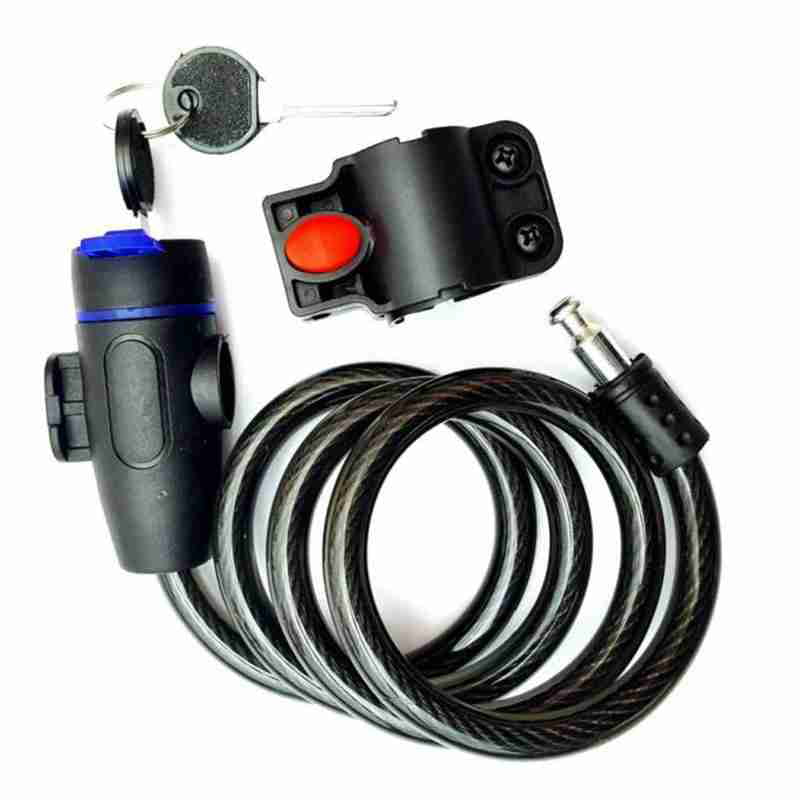 MTB Bike Alarm Cable Lock Anti-Theft Bicycle Steel Wire Coil Lock Universal