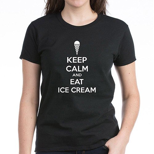 Keep Calm And Eat Ice Cream Women's Dark T-Shirt