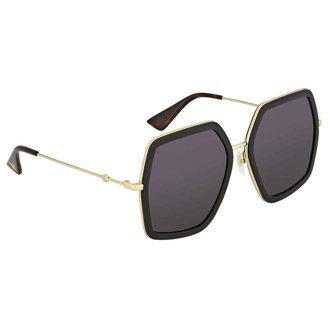 Ship sameda - New ? Original Gucci Grey Square Ladies Sunglasses GG1031S 001 59 GUCCI GG1031S 001 Rectangular Square Gold Shiny Grey 59 mm  main image 4