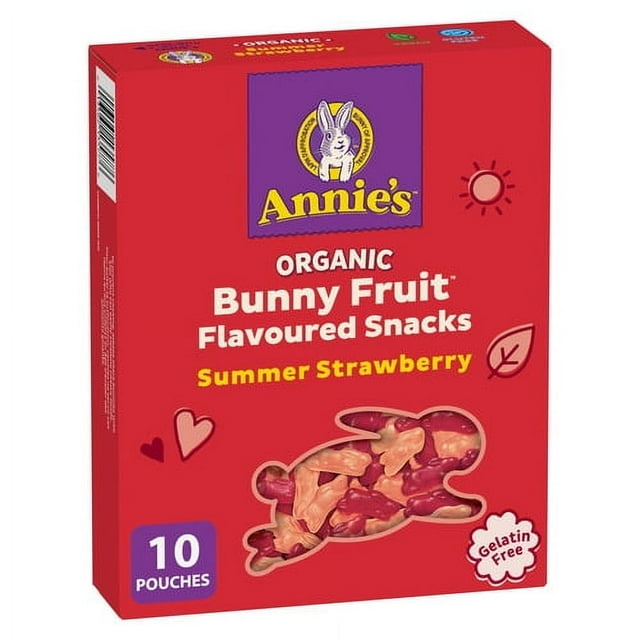 Annie's Organic Bunny Fruit Flavoured Snacks Summer Strawberry, 198 g