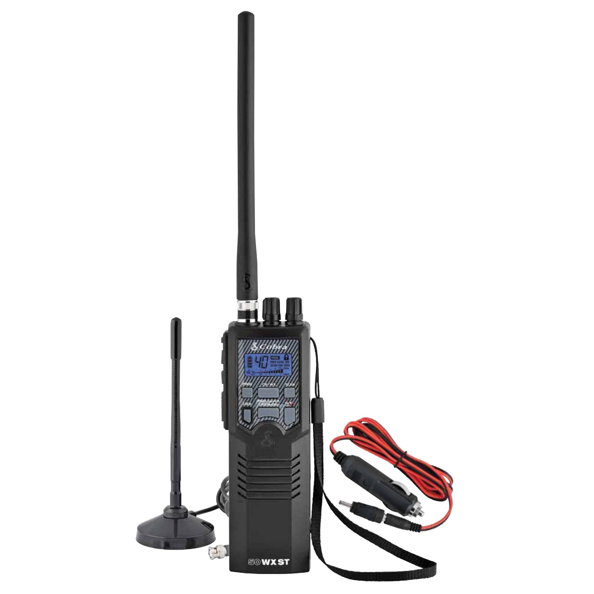 Cobra HHRT50 Road Trip Cb Radio,2-Way Handheld Cb Radio with Rooftop Magnet Mount Antenna, NOAA Channels, Dual Watch, 40 Channel, Black