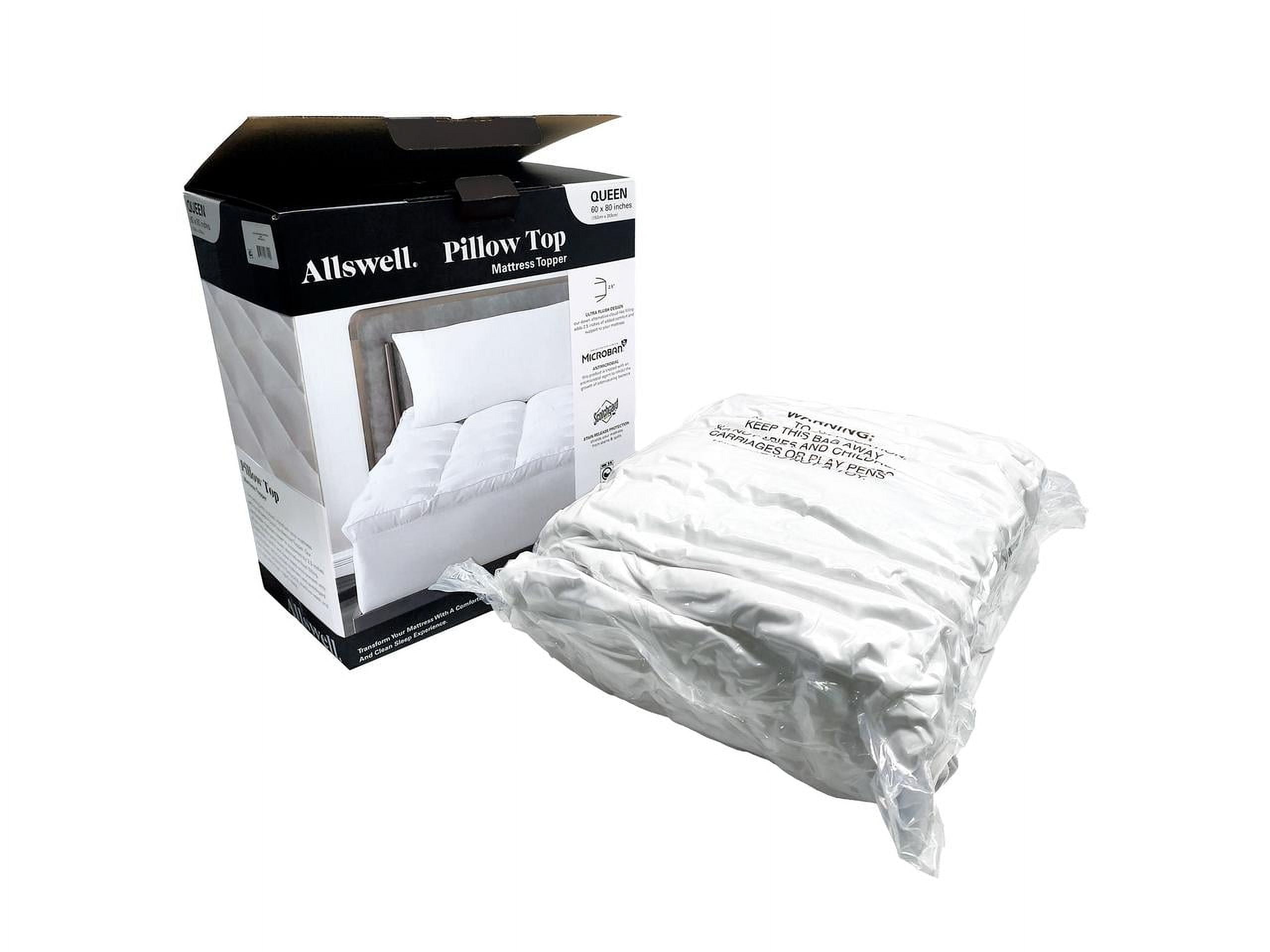 Allswell Ultra Plush Pillow Top Mattress Topper, Queen
